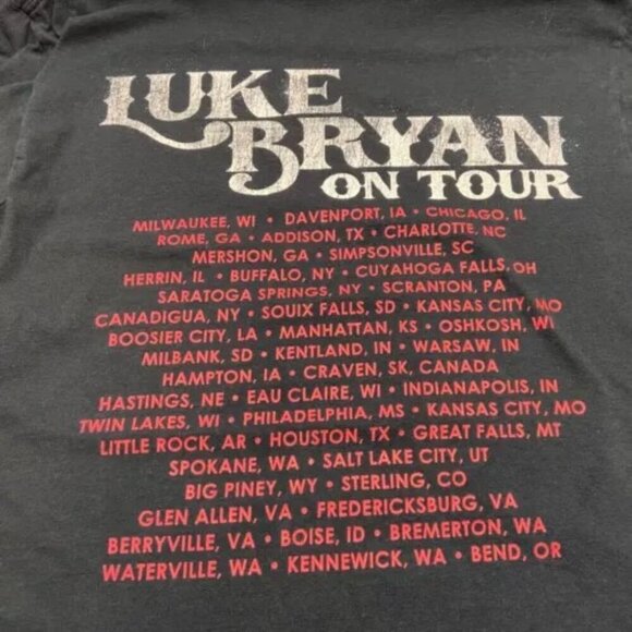 Luke Bryan On Tour Concert Shirt Adult Medium Black Gildan Soft Style Cotton Tee - Picture 5 of 10